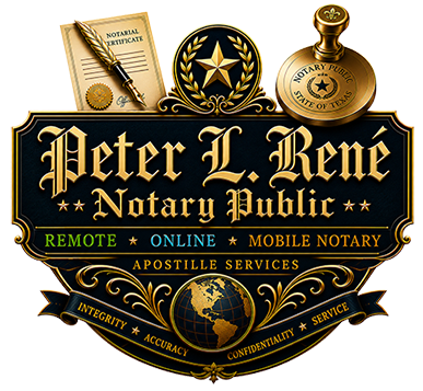 Peter Lyn Rene, Texas Notary Public